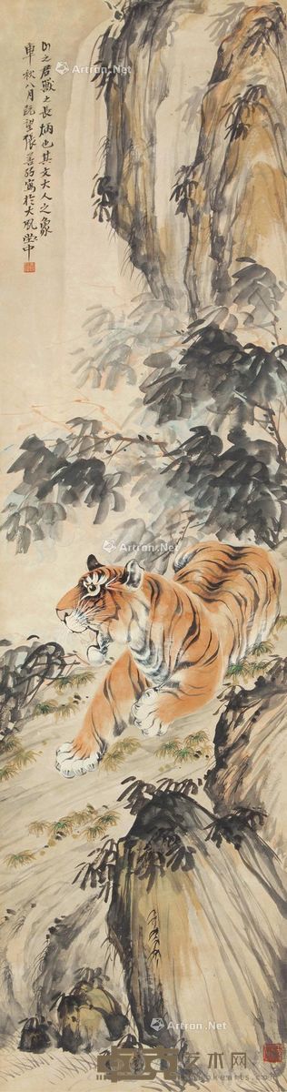 张善孖 山君图 129×34cm