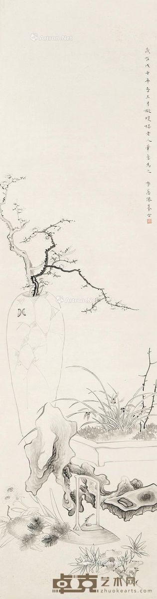 李蕙仙 清供 128.5×34cm