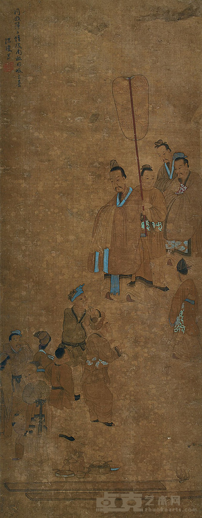 陈洪绶 人物 100×39cm