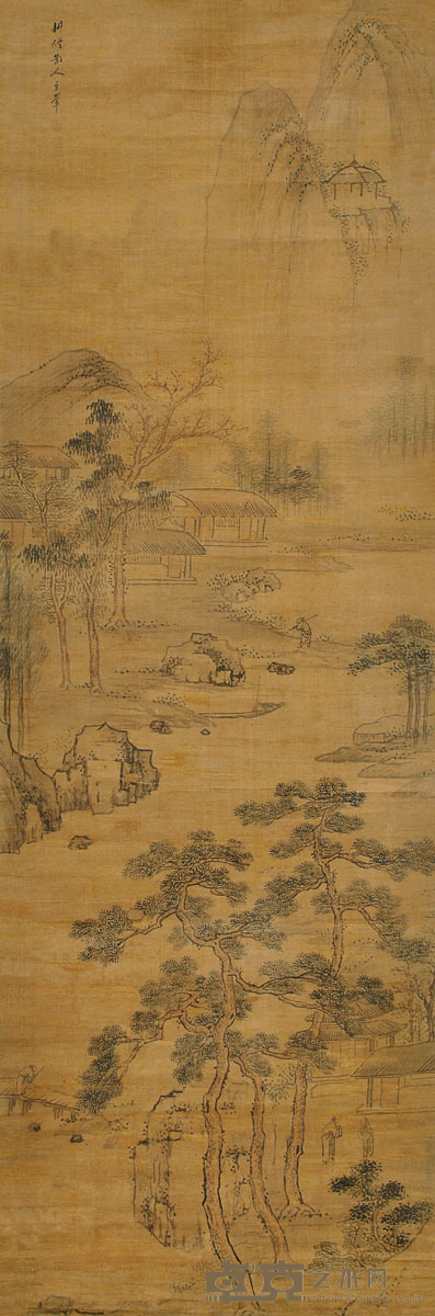 王石谷 山水 119×32cm