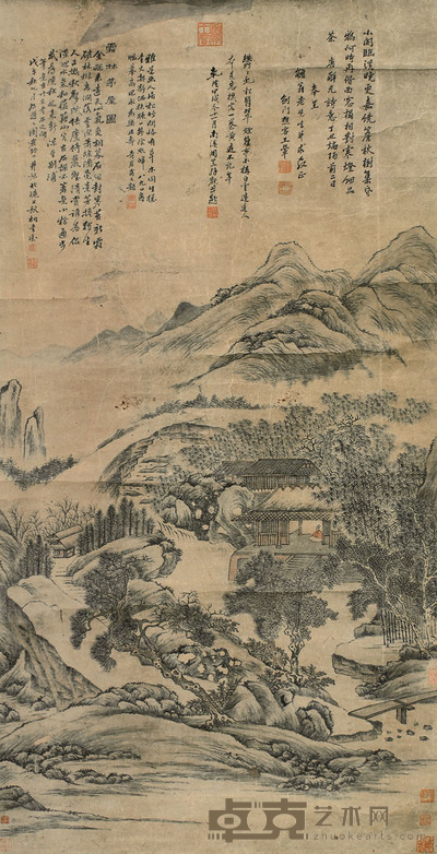 王石谷 山水 127×64cm