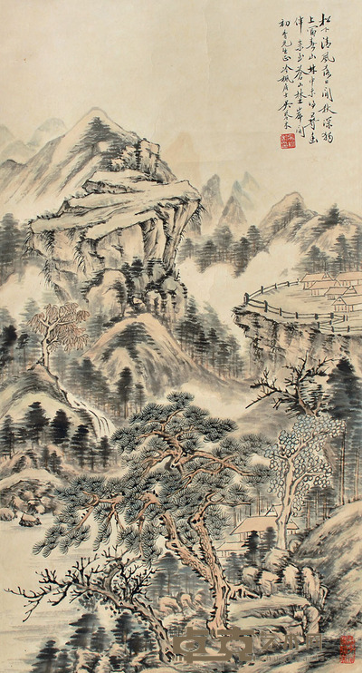 吴琴木 山水 74×39cm