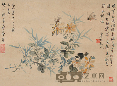 黄宾虹 花卉 44×59cm