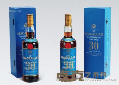 麦卡仑旧版全蓝纸--（30年）单一纯麦芽威士忌 