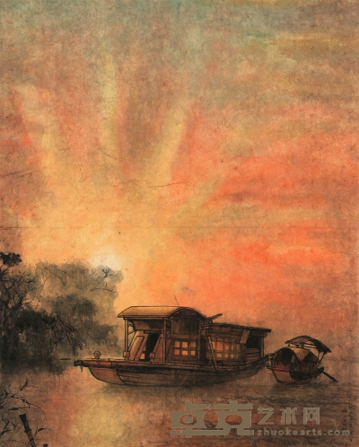 程十髪 南湖红船 60.5×48.5cm