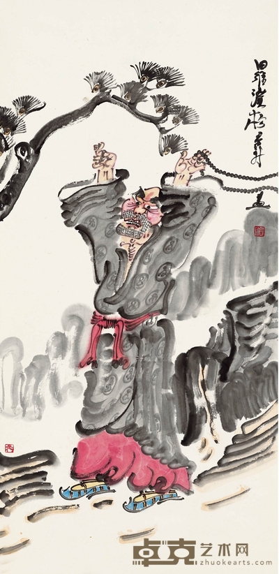 周京新 罗汉 139×69.5cm