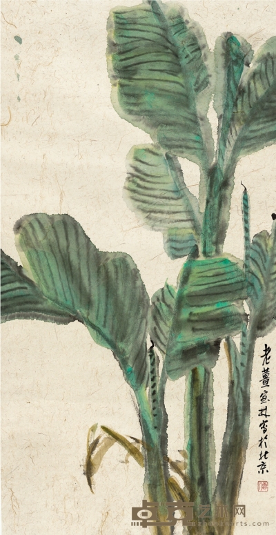 姜宝林 蕉叶图 133.5×68.5cm