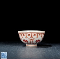 清乾隆·矾红福寿纹碗