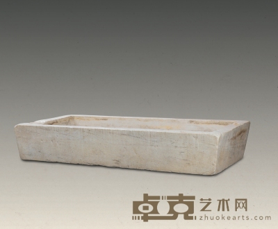 清·汉白玉长方形石盆 122×58×21cm