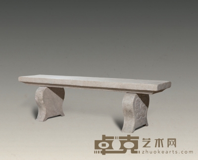清·汉白玉长方形石凳 145×50×36cm