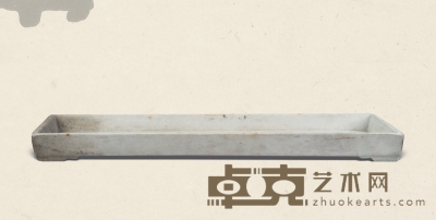 清·汉白玉长方形石盆 68×25×5cm