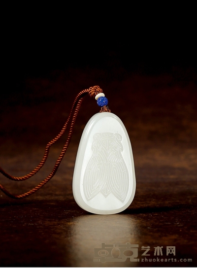 李 剑一鸣惊人 白玉牌 51×31×10mm 重量:34.5g