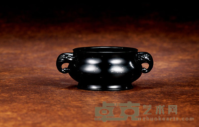 马洪伟旷古 青玉象耳炉 41×103×80mm 重量:135.2g