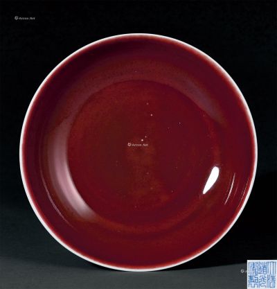 清道光 霁红釉盘