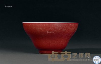 清雍正 豇豆红釉折腰碗 直径15.5cm