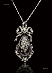 1860年石榴石钻石项链