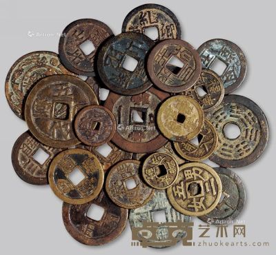 吉语图案、宗教类花钱二十五枚 直径17-36mm
