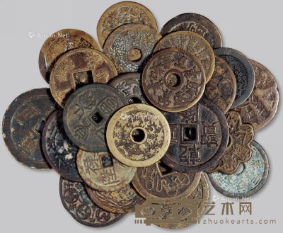 钱文、吉语图案、宗教类花钱二十四枚 直径43-58.5mm