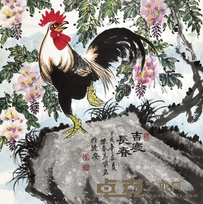 马德春吉庆长寿 68×68cm