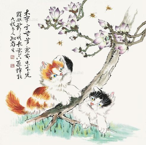 孙菊生猫嬉图