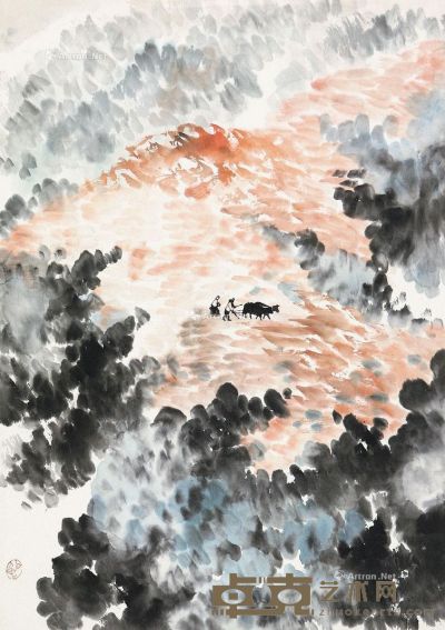 石鲁春耕 68×48cm