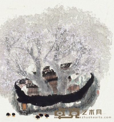 赵准旺1989年作野趣 68×63cm