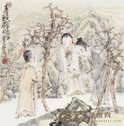 唐勇力2003年作春入青山万木芬 50×51cm
