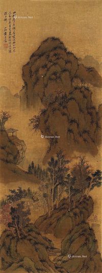 黄易（款）杖藜访友图