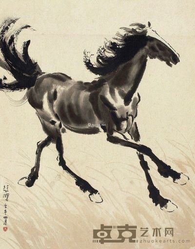 木刻水印“奔马”图 纸本 旧木刻水印本 61.5×48cm