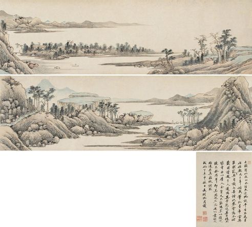 沈周1487年作临大痴山水