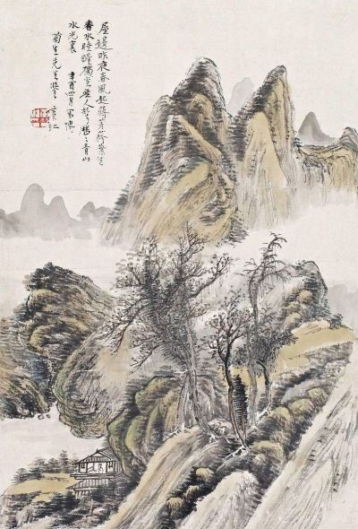 黄宾虹辛酉（1921年）作青山春晓