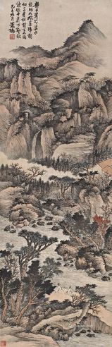 萧愻己巳（1929年）作秋山对坐