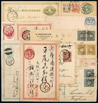 /PS 1893-1912年日本早期实寄封、明信片一组十八件