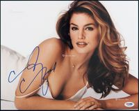 美国超级名模辛迪·克劳馥（Cindy Crawford）亲笔签名彩色照片一张