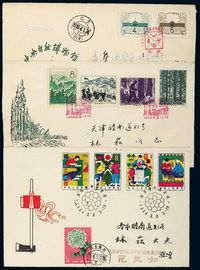 FDC 1958-1964年特27“林业建设”、特31“中央自然博物馆”、特66“知识青年在农村”邮票首日实寄封各一件