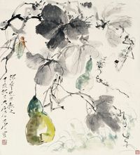 唐云1947年作 葫芦草虫