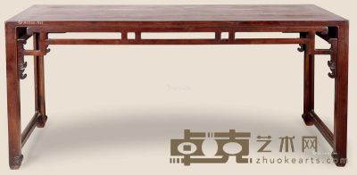清 红木雕回纹画案 180×73×83cm