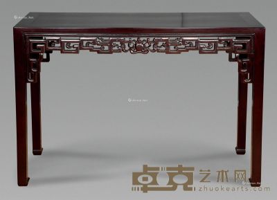 现代 紫檀雕拐子龙供桌 117×44×82cm