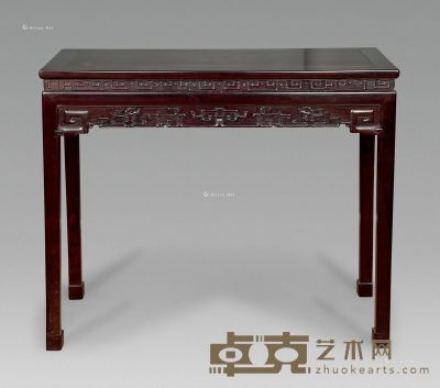 现代 紫檀雕龙纹半桌 12×46×86cm