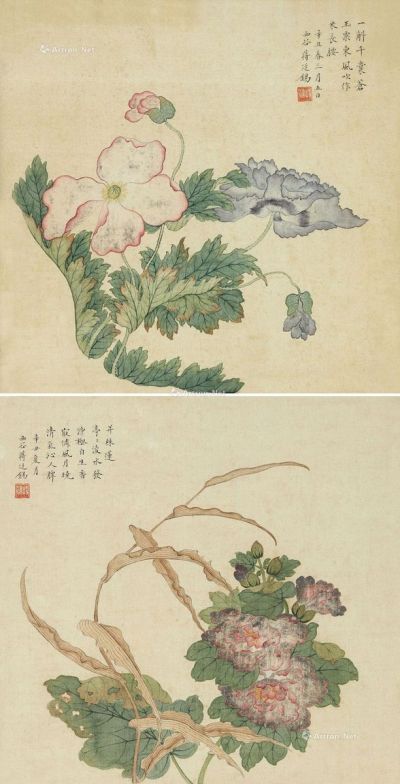 蒋廷锡1721年作花卉 （两件）