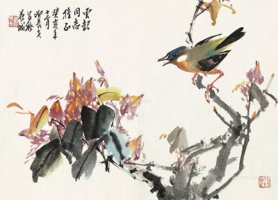 邓长夫1983年作花鸟