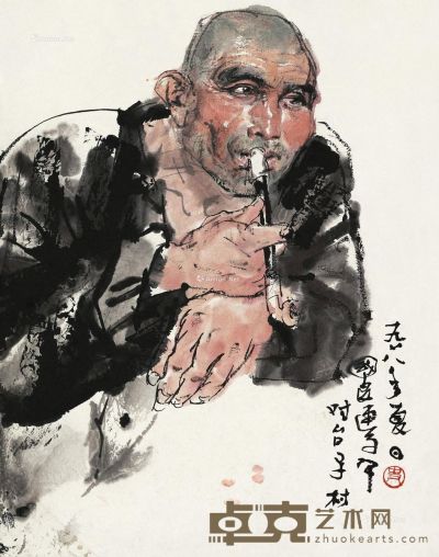 史国良1978年作人物 46.5×37cm