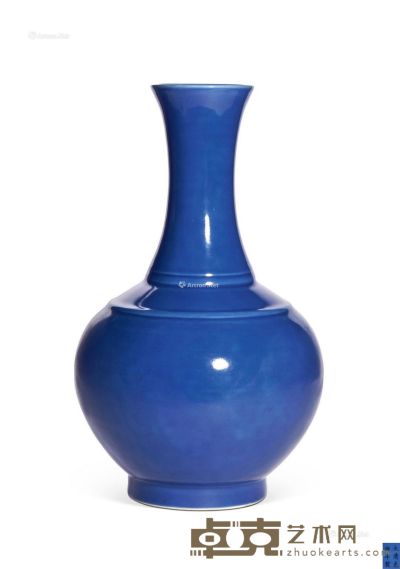 清光绪 祭蓝釉赏瓶 高39cm