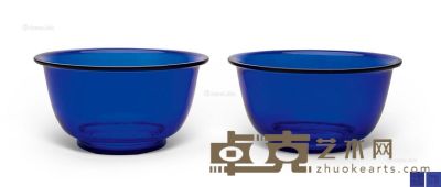 清乾隆 宝蓝料小碗 （一对） 直径11cm×2