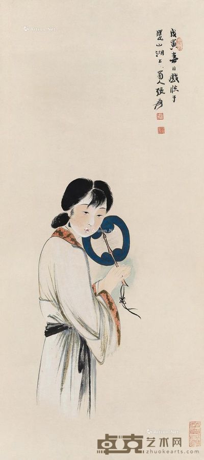 张大千1938年作仕女 99×43cm