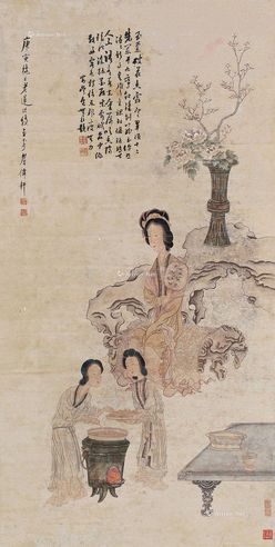 陈洪绶1650年作仕女