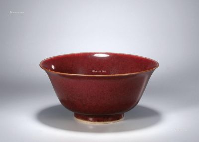 清康熙 郎窯红釉碗