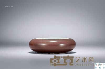 清康熙 豇豆红釉汤罗洗 直径119cm