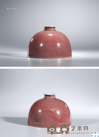 清康熙 豇豆红釉暗刻团螭纹太白尊（图录号：1128） 直径122cm