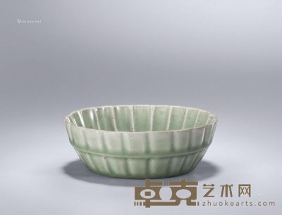 元 龙泉窑青釉蔗节洗 直径12.4cm
